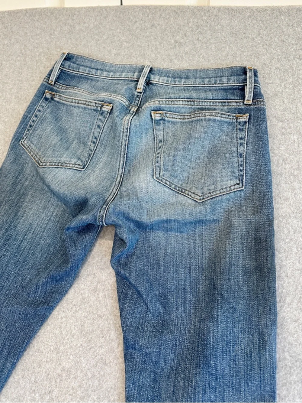 Frame Denim Men's L’Home Slim Straight Jeans in Mid Blue Wash